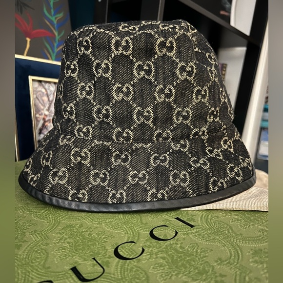 Gucci Other - GUCCI Denim Bucket Hat Medium